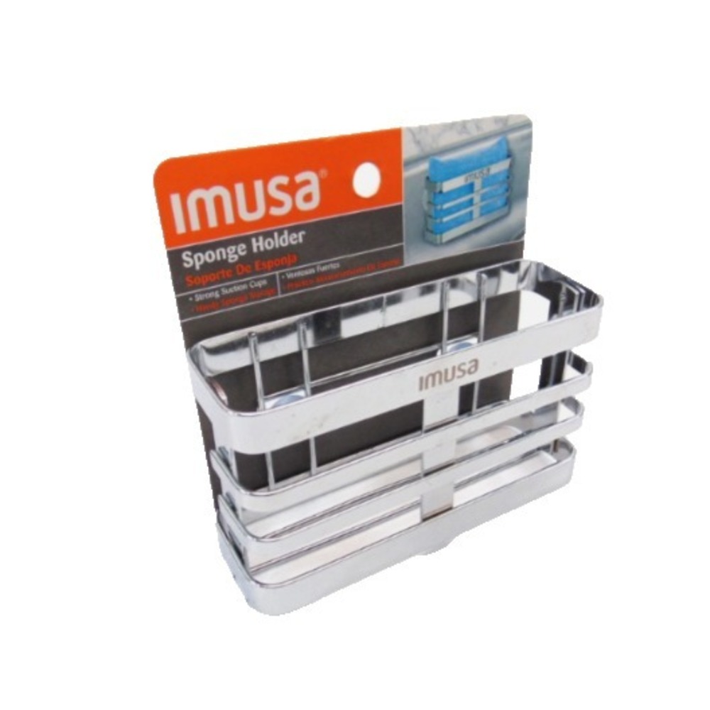 IMUSA Chrome Sponge Holder w/ Strong Suction Cups Kitchen Sink New